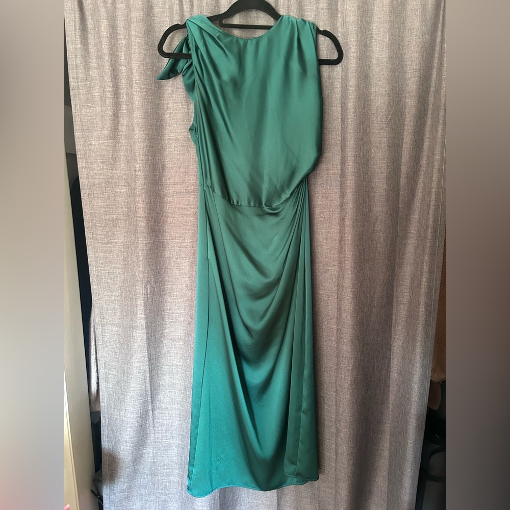 Zara Draped Satin Effect Dress - Picture 4 of 9